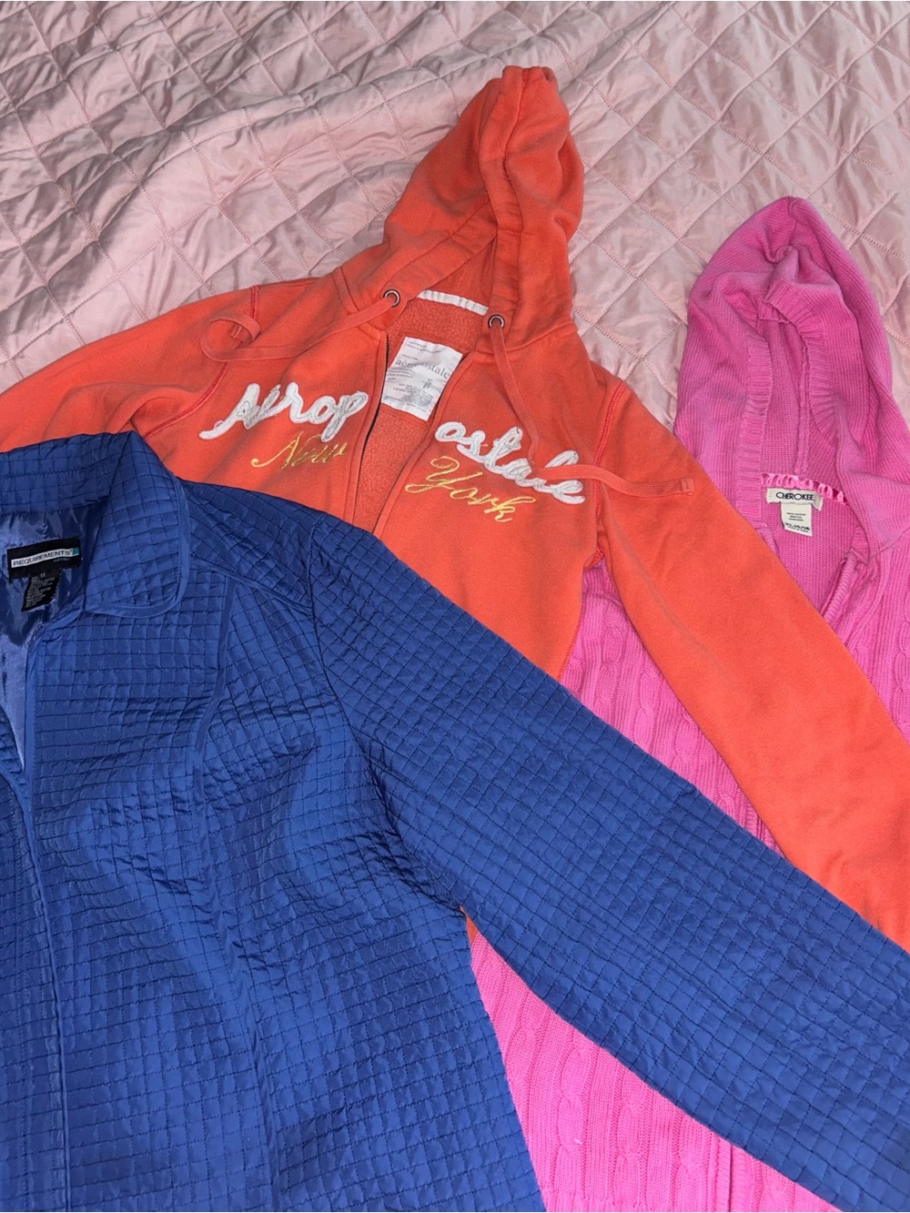 Aeropostale Orange Zip Hoodie with Pink and Blue Tops - Kids